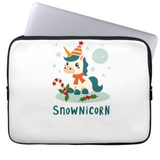 Snownicorn Süßes Einhorn Schneemann Weihnachten Mä Laptopschutzhülle