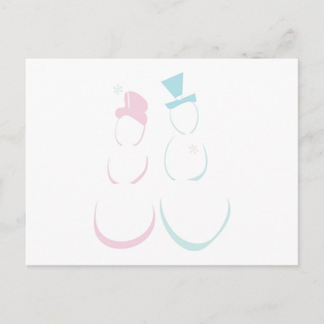 Snowpaar in Icy Pink und Blue Postkarte (Vorderseite)