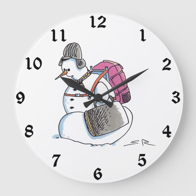 Snowpack Snowman horloge murale (Recto)