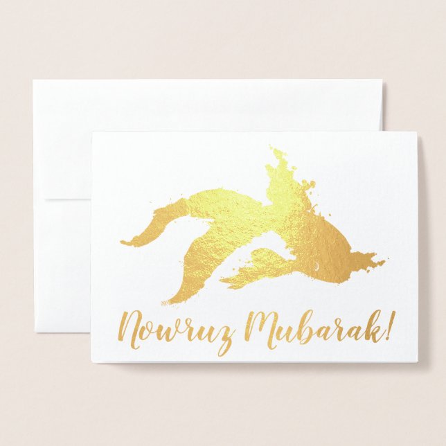 Snowruz Mubarak Goldfisch Folienkarte (Vorderseite mit Umschlag)