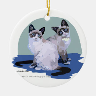 Snowshoe-Katzen sind wir Keramikornament