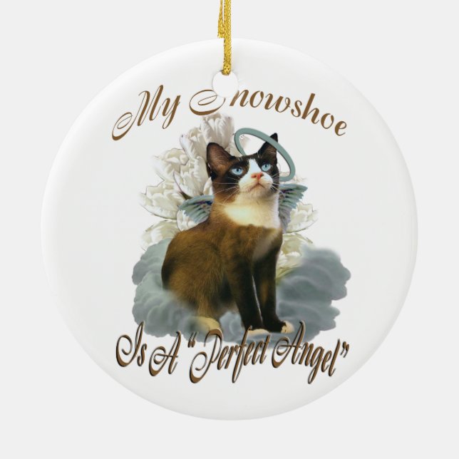 Snowshoe-Katzen-Verzierungen Keramikornament (Hinten)