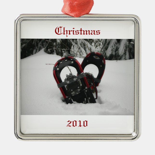 Snowshoe-Verzierung Ornament Aus Metall (Vorne)