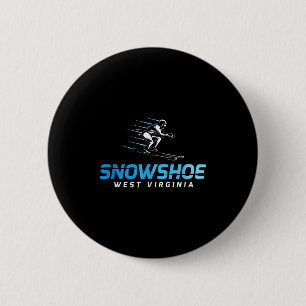 Snowshoe West Virginia Skigebiet Retro-Skifahren Button