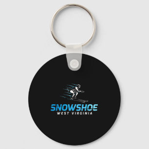 Snowshoe West Virginia Skigebiet Retro-Skifahren  Schlüsselanhänger