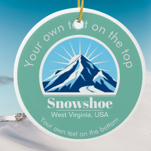 Snowshoe West Virginia USA Skigebiet Medaille  Keramik Ornament