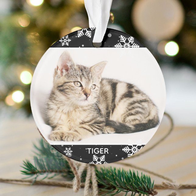 Snowy 2 Haustiere Foto und Name/s Weihnachtskatze Ornament (Von Creator hochgeladen)