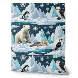 Snowy Adventure Polar Animal Peel and Stick Tapete