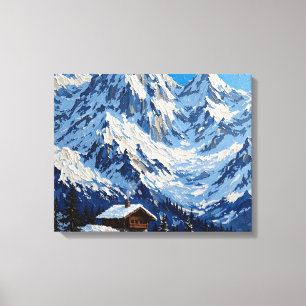 Snowy Alps Wrapped Canvas Wall Art Bergland Leinwanddruck
