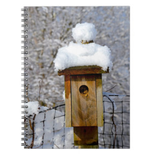 Snowy Birdhouse Notebook Notizblock