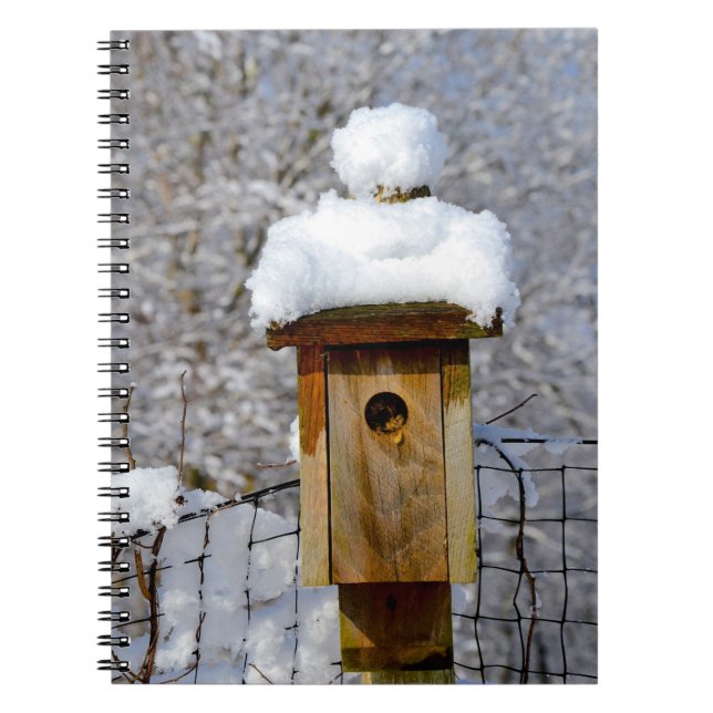 Snowy Birdhouse Notebook Notizblock (Vorderseite)