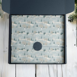 Snowy Blue Minimalistisch Christmas Village Seidenpapier