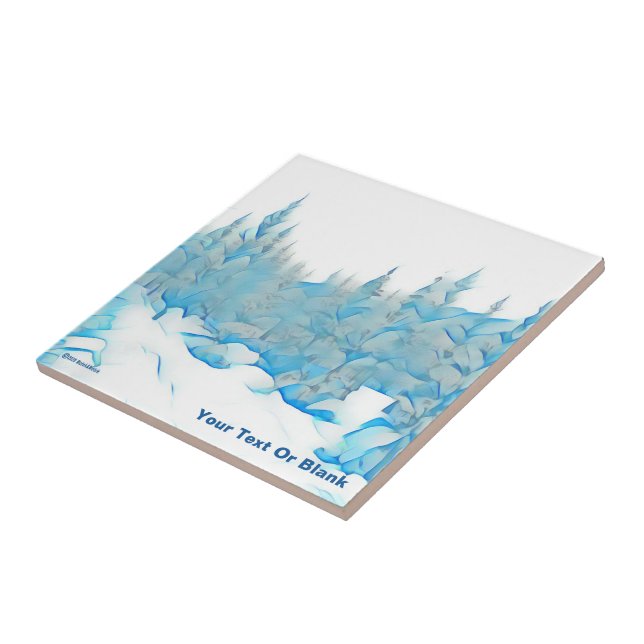 Snowy Blue Trees Fliese (Seite)