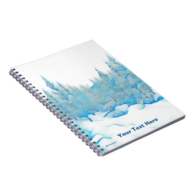 Snowy Blue Trees Notizblock (Rechte Seite)
