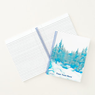Snowy Blue Trees Notizbuch