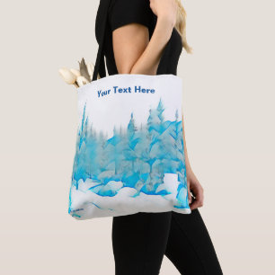 Snowy Blue Trees Tasche