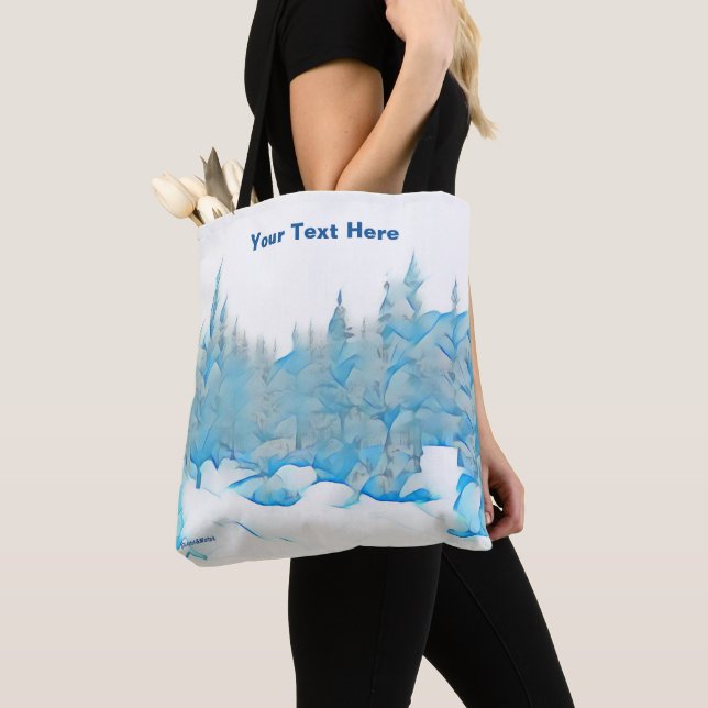 Snowy Blue Trees Tasche (Von Nahem)