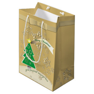 Snowy Bronze "Frohe Weihnachten" Mittlere Geschenktüte