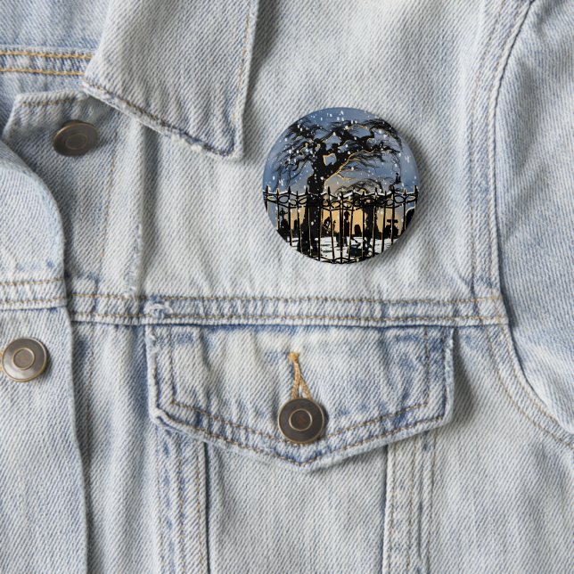 Snowy Cemetery Vibes Button (Beispiel)