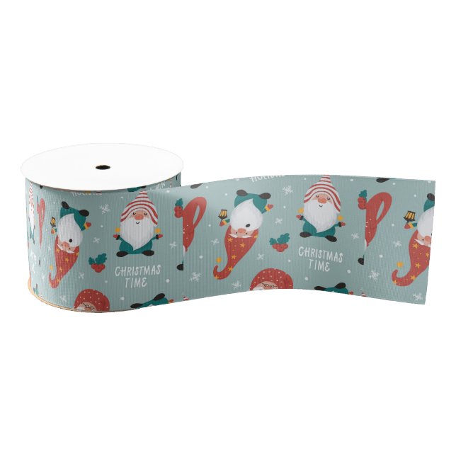  Snowy Christmas Aesthetic Pattern- Winter Design Ripsband (Spule)