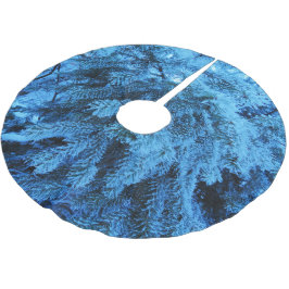 Snowy Christmas Forest Spruce Polyester Weihnachtsbaumdecke