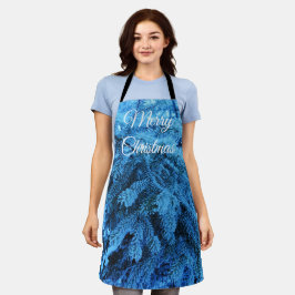 Snowy Christmas Forest Spruce Schürze