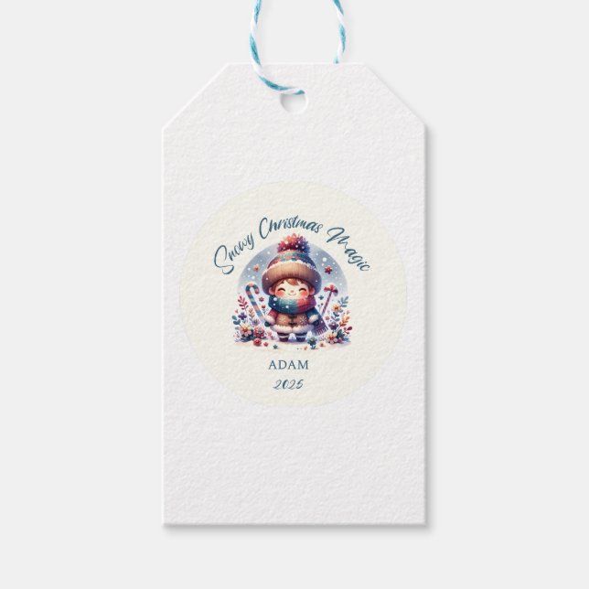 Snowy Christmas Magic Geschenkanhänger (Vorderseite)
