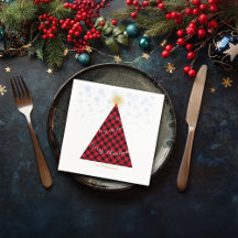 Snowy Christmas Plaid Tree Personalize