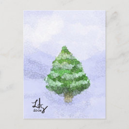 Snowy Christmas Tree Postcard Feiertagspostkarte