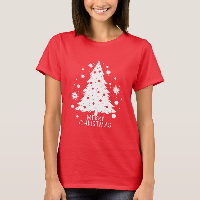 Snowy Christmas Tree T - Shirt (Vorderseite)