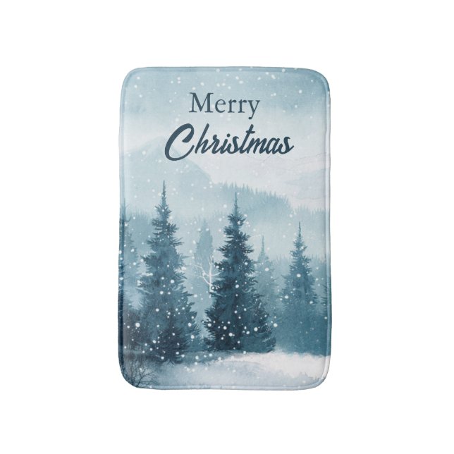 Snowy Christmas Trees  Badematte (Vorderseite Vertikal)