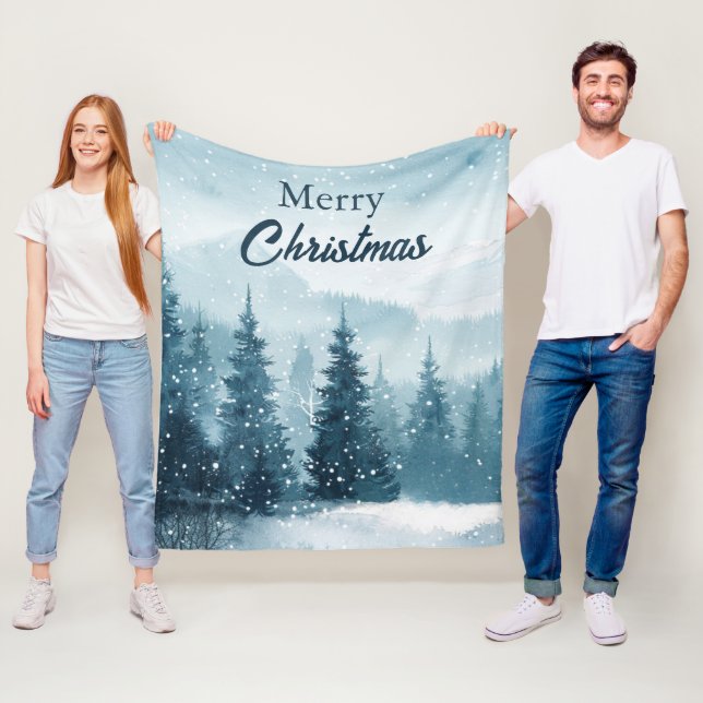 Snowy Christmas Trees  Fleecedecke (Beispiel)