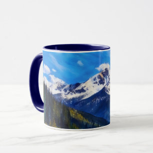 Snowy Colorado Montagnes et Arbres Art Mug