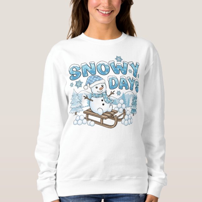Snowy Day Snowman Sweatshirt (Vorderseite)