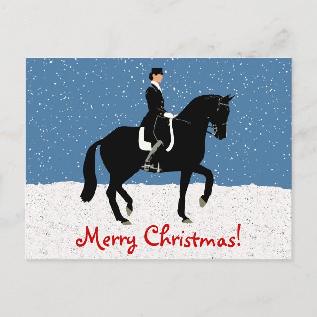 Snowy Dressage Pferd Weihnachten (Vorderseite)