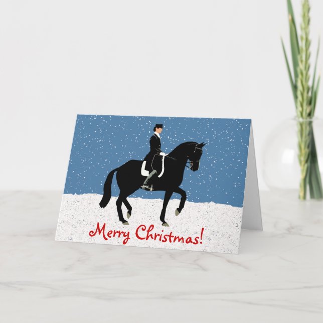 Snowy Dressage Pferd Weihnachten (Vorderseite)