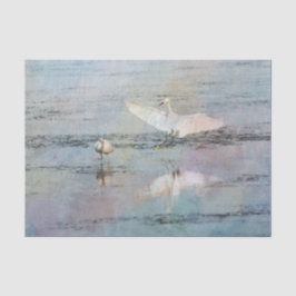 Snowy Egret Aquarellpapier Seidenpapier