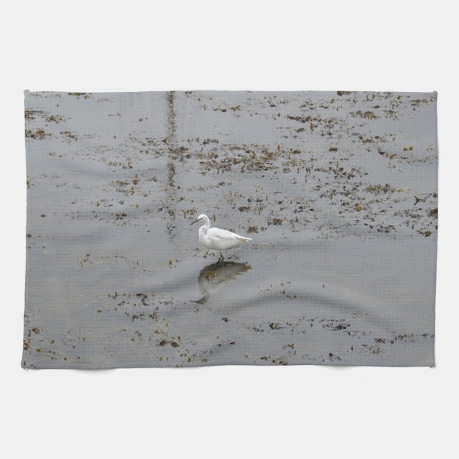 Snowy Egret Handtuch (Horizontal)