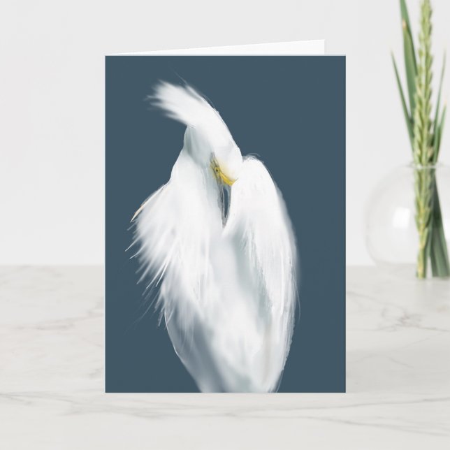 Snowy Egret Karte (Vorderseite)