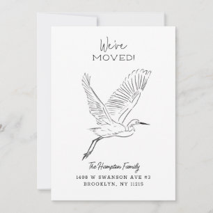 Snowy Egret Minimalistisch Moving Ankündigung