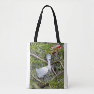 Snowy Egret und Roseate Spoonbill Tote Bag 2 Tasche