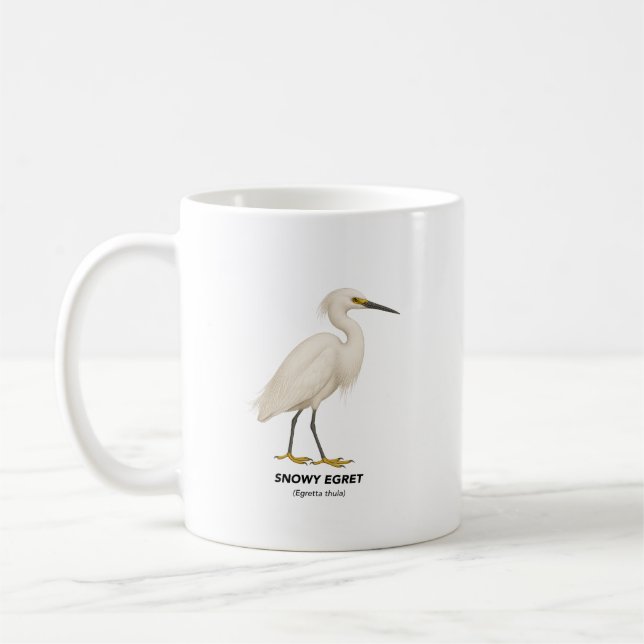 Snowy Egret - Vögel in Kalifornien Kaffeetasse (Links)