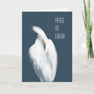Snowy Egret "Weltfrieden" Dankeskarte