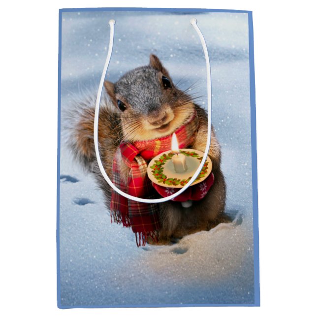 Snowy-Eichhörnchen Mittlere Geschenktüte (Vorderseite)