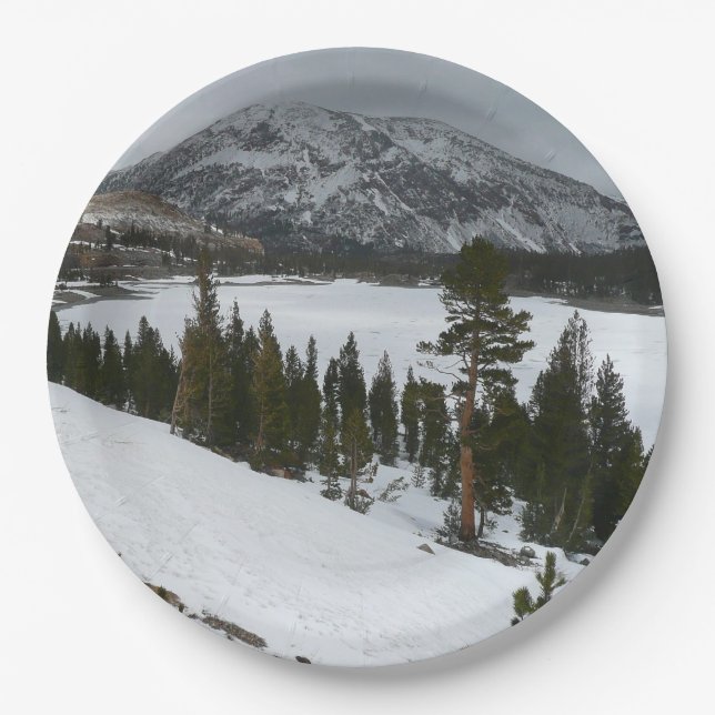 Snowy Ellery Winter Landschaft Pappteller (Vorderseite)