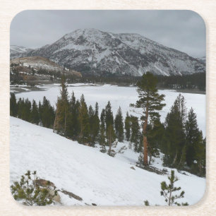 Snowy Ellery Winter Landschaft Rechteckiger Pappuntersetzer