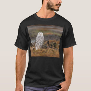 Snowy-Eule auf einem Klotz T-Shirt