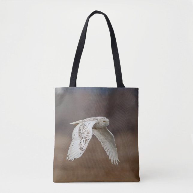 Snowy-Eule im Flug Tasche (Vorderseite)