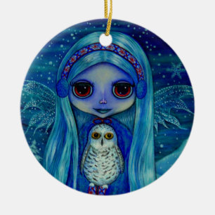 Snowy-Eulen-Fee-Verzierung Keramik Ornament