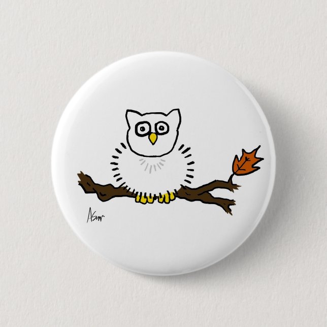 Snowy-Eulen-Knopf Button (Vorderseite)